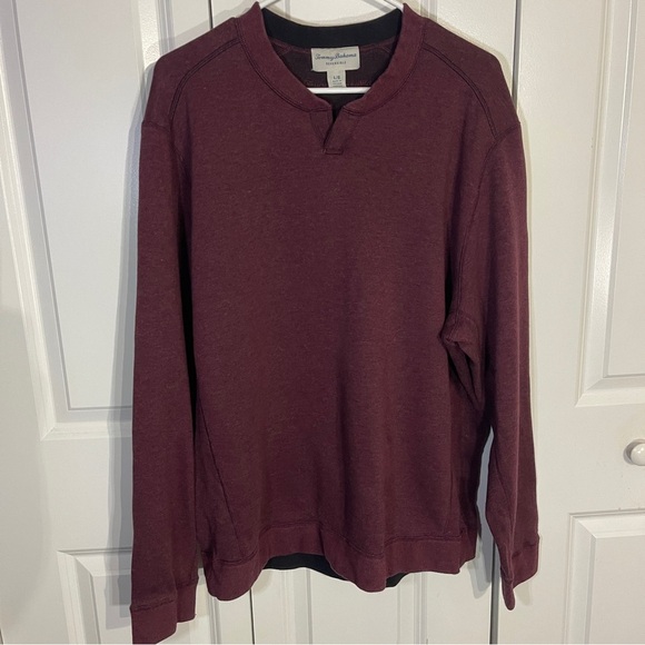 Tommy Bahama Other - Tommy Bahama Reversible Sweatshirt Size Large Flip Coast Abaco Black Cherry EUC